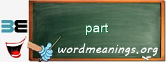 WordMeaning blackboard for part